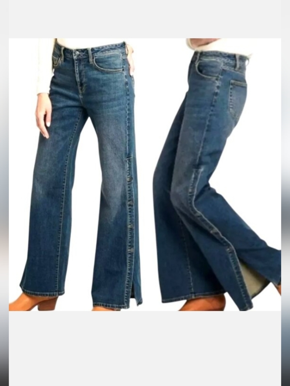 Nili Lotan for Target Wide Leg Flare Button 12 Snap Jeans Size 4